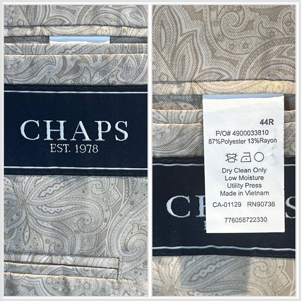 Chaps 44R Beige Light Tan Casual Blazer Sport Coat Jacket - Picture 14 of 15